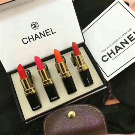 chanel make up set box|chanel lipstick set with bag.